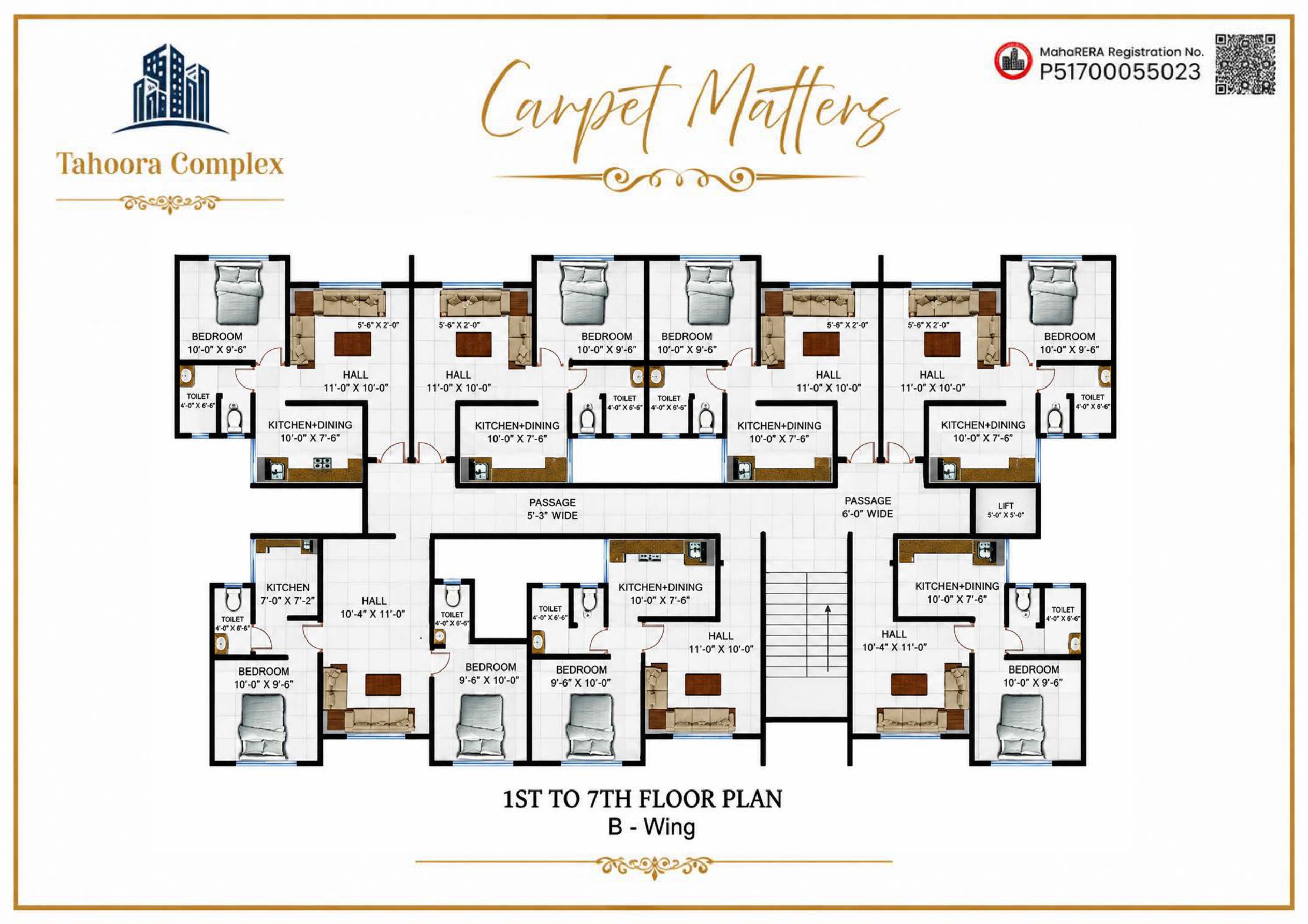 B-Wing — 1st to 7th Floor Plan